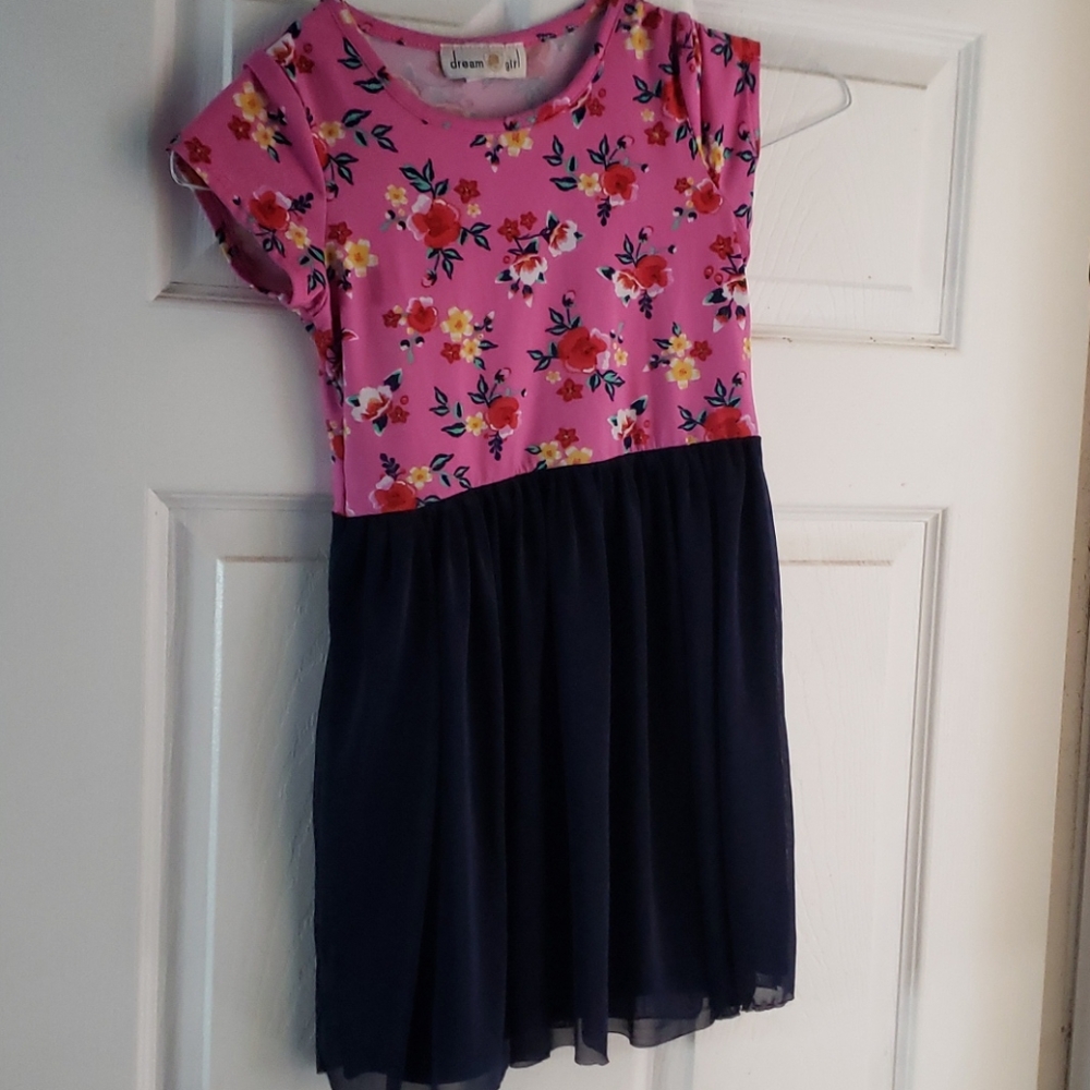Pink and blue dress